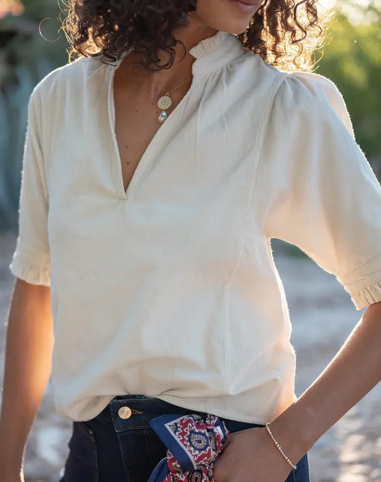 Voyageur by Mersea Sweet Clementine V-Neck Top