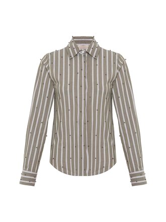 Theo the Label Echo Stripe Pearly Shirt