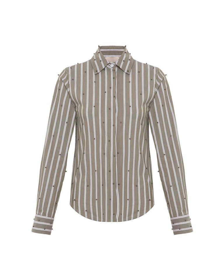 Theo the Label Echo Stripe Pearly Shirt