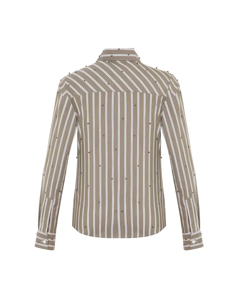 Theo the Label Echo Stripe Pearly Shirt