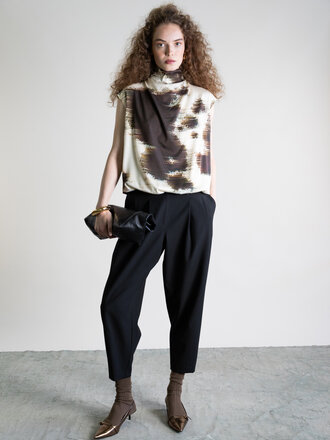 Psophia Sleeveless Bubble Hem Top