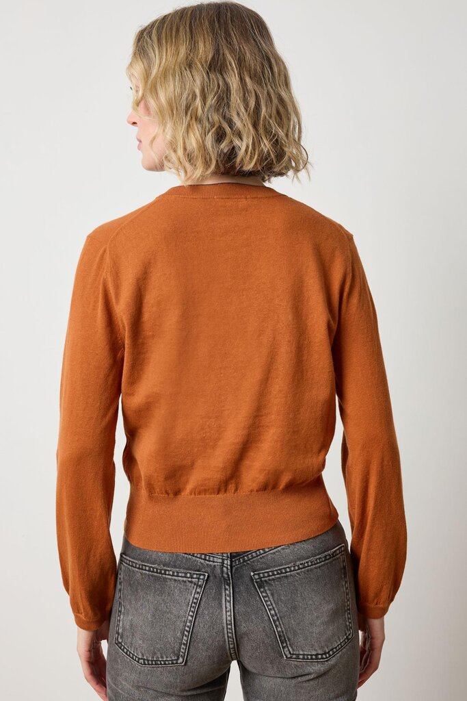 Lilla P Pleated Sleeve Crewneck Sweater