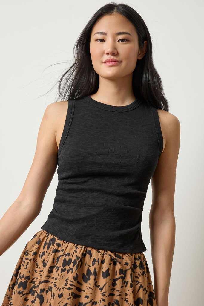 Lilla P Rib Slub Side Pleat Tank