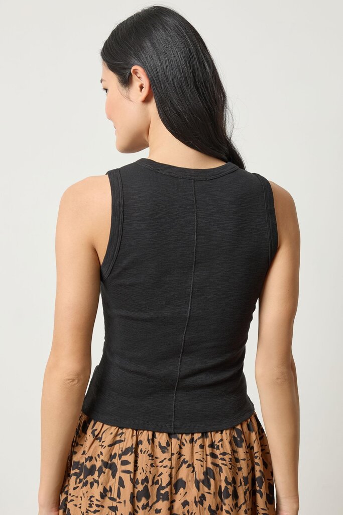 Lilla P Rib Slub Side Pleat Tank