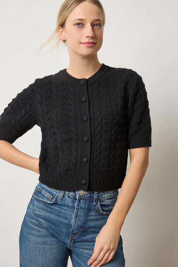 Lilla P Short Sleeve Cardigan Sweater