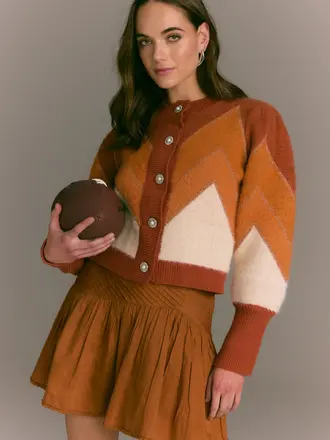 Allison Fuzzy Chevron Cardigan