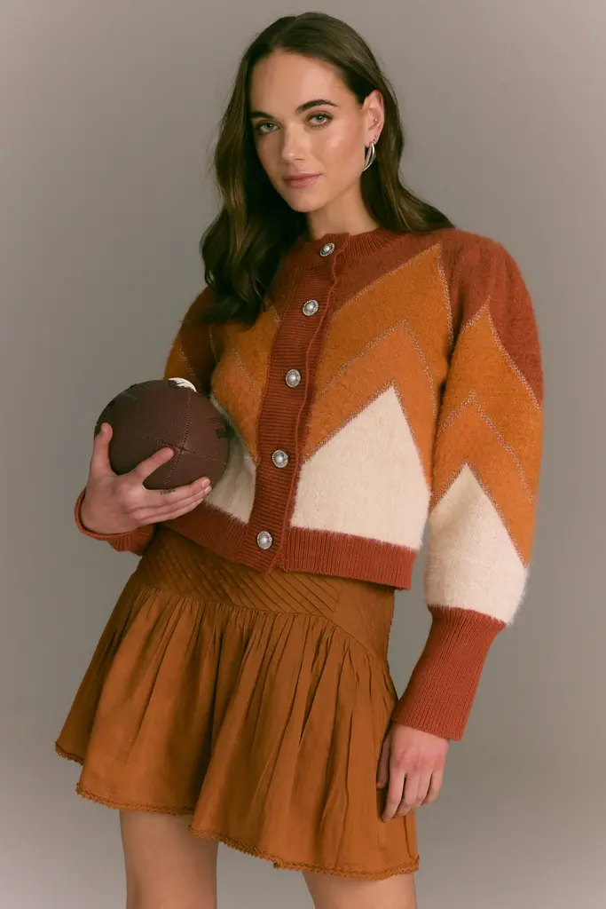 Allison Fuzzy Chevron Cardigan
