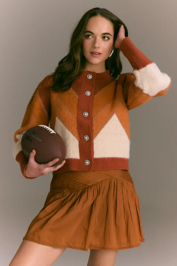 Allison Fuzzy Chevron Cardigan