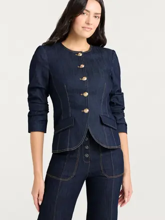 Cinq A Sept Denim Scrunched Chris Jacket