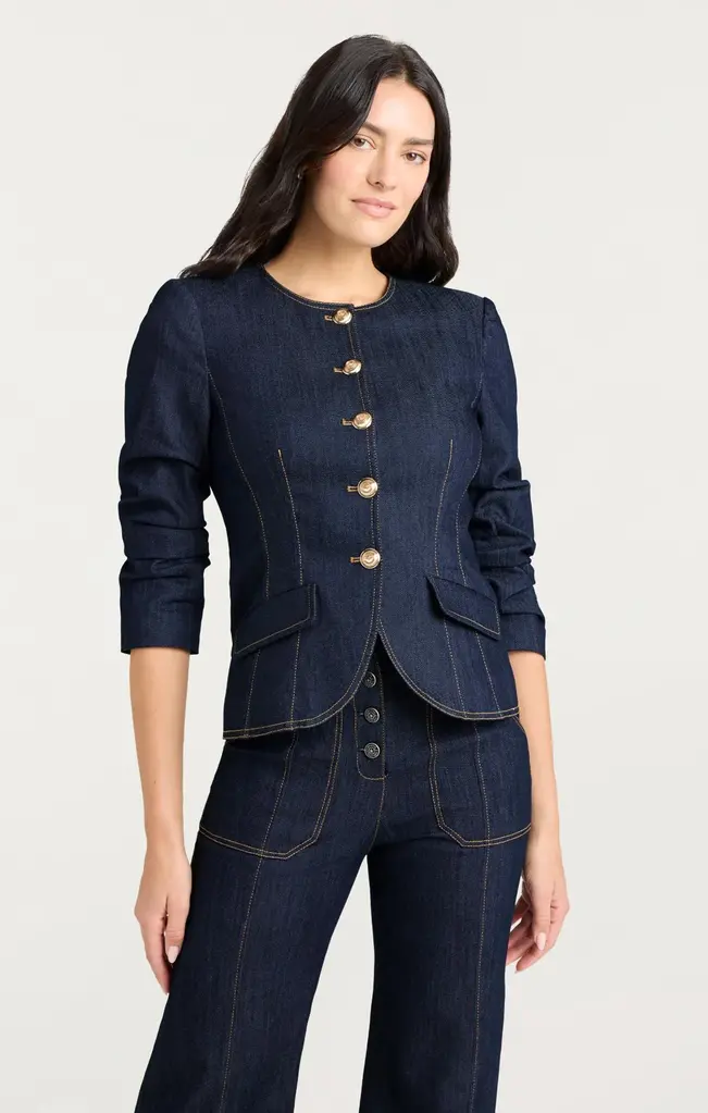Cinq A Sept Denim Scrunched Chris Jacket