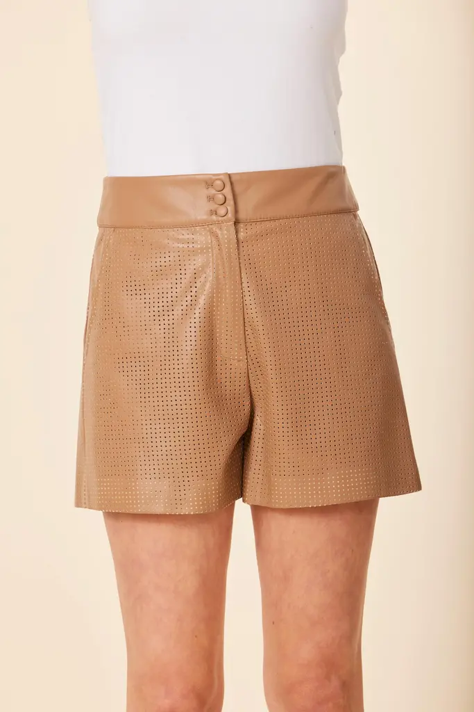 Dolce Cabo Vegan Leather Perforated Short