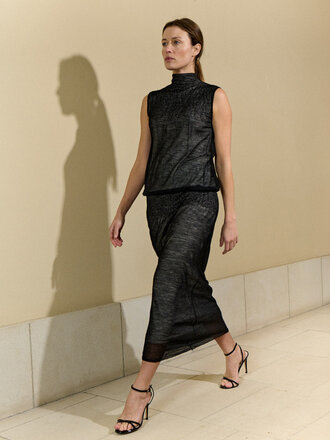 Sita Murt Double Layer Mock Neck Top