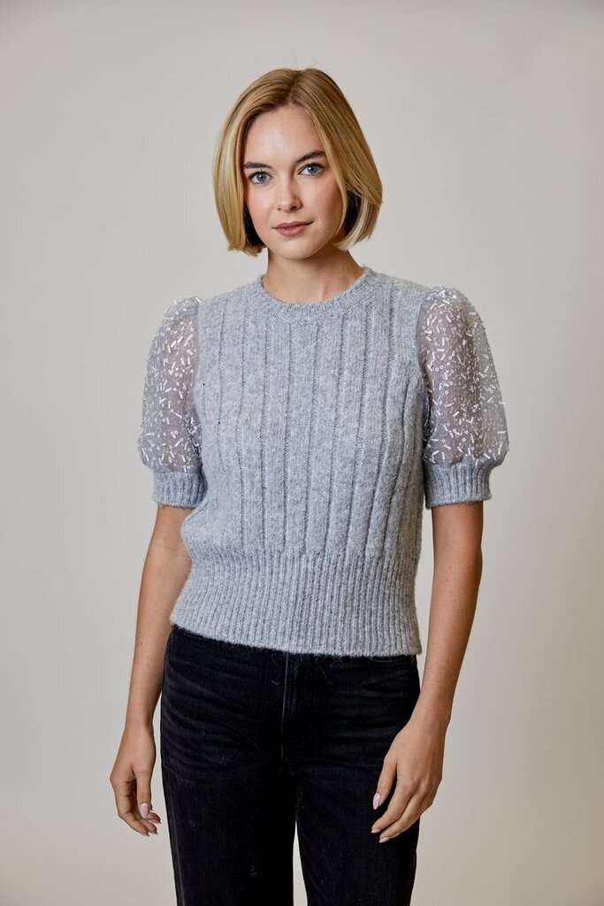 Design History Beaded Sleeve Top