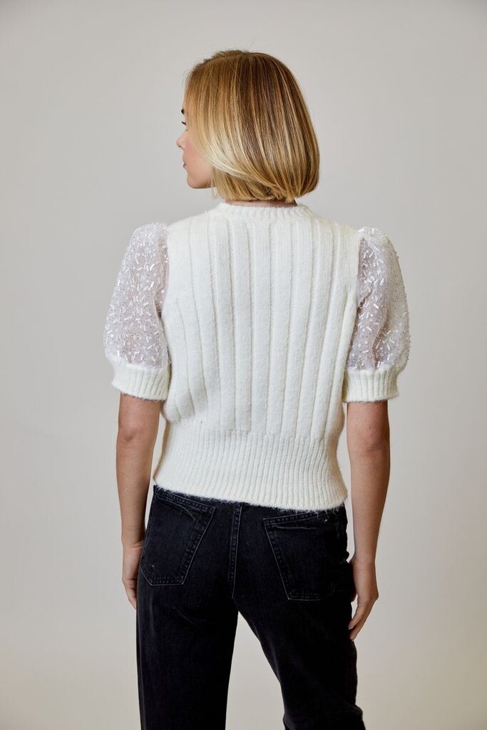 Design History Beaded Sleeve Top