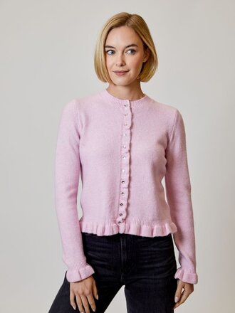 Design History Ruffle Placket Cardigan