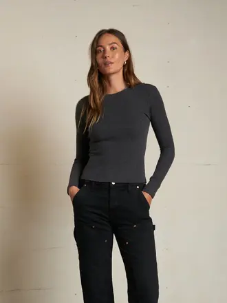 Perfect White Tee Jolie Rib Crew Neck