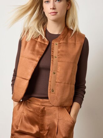 Lilla P Satin Quilted Vest