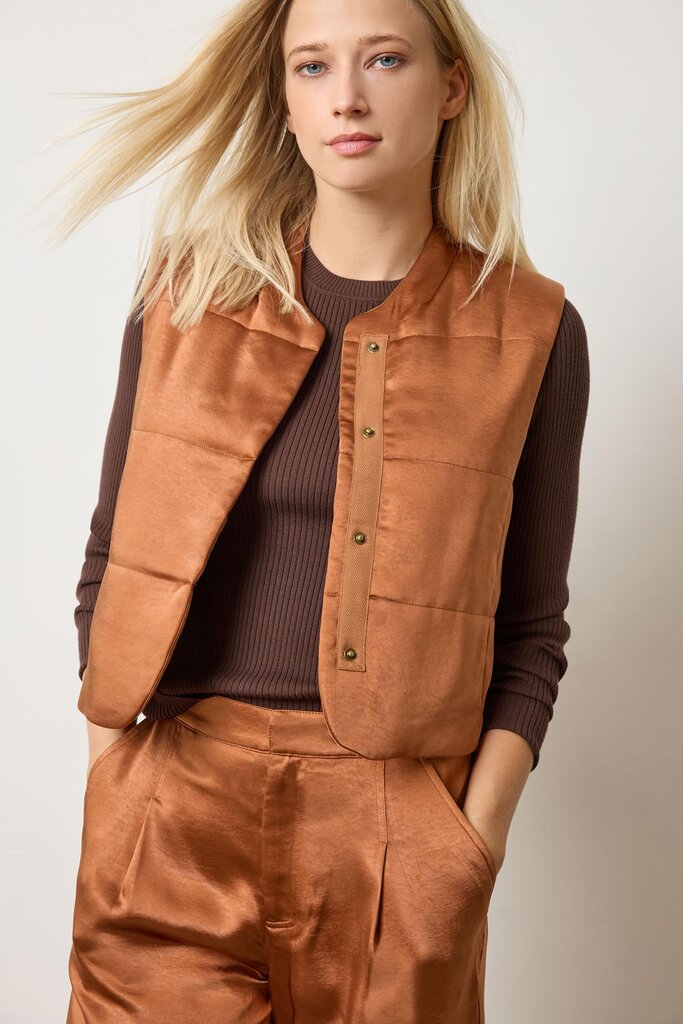 Lilla P Satin Quilted Vest