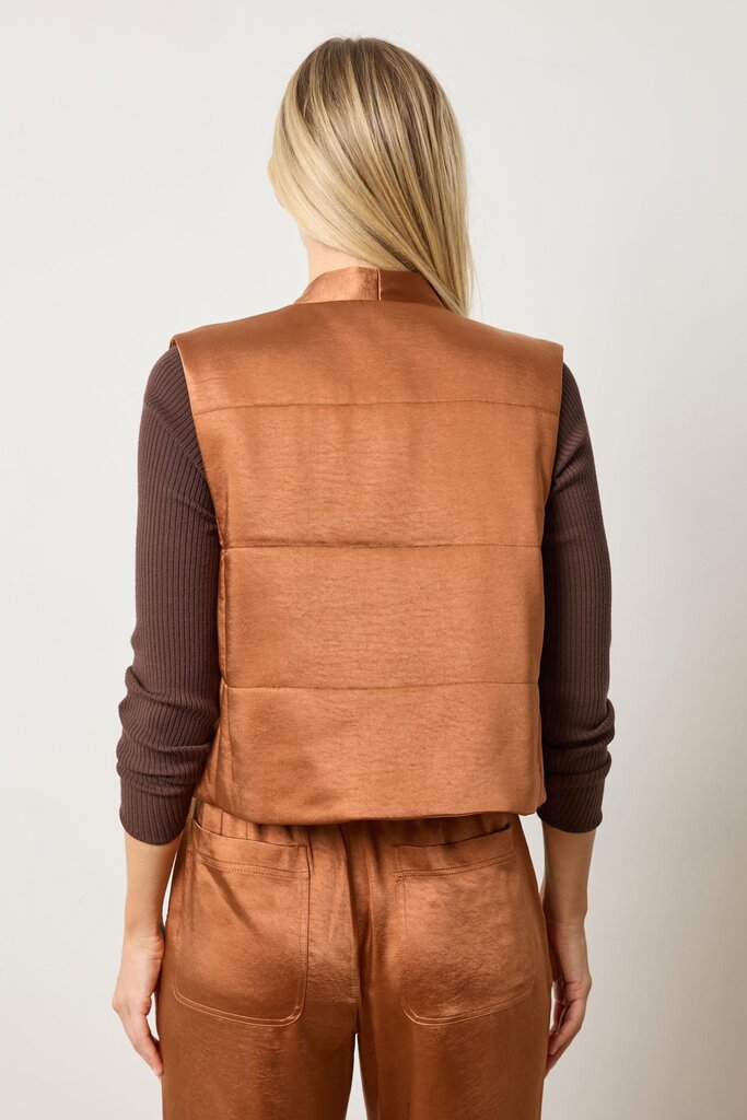 Lilla P Satin Quilted Vest