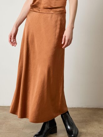Lilla P Satin Bias Maxi Skirt
