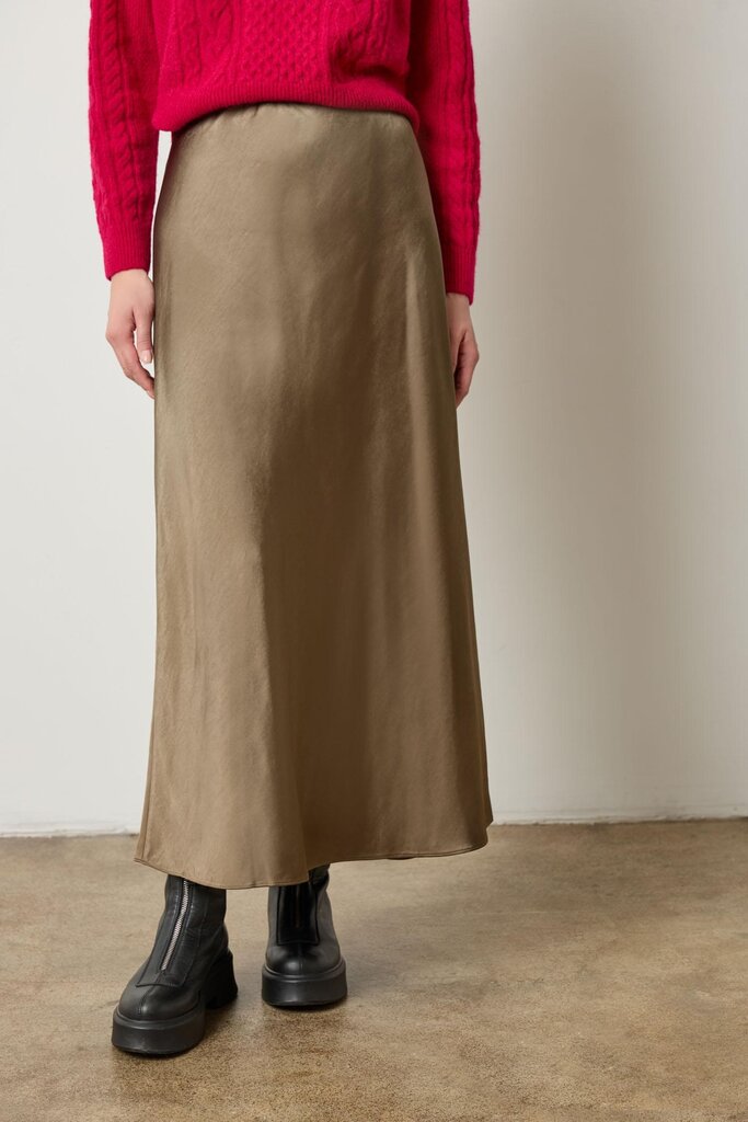 Lilla P Satin Bias Maxi Skirt