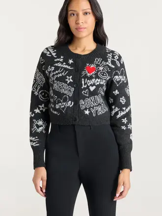Cinq A Sept Love Doodles Millie Cardigan