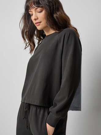 Lilla P Chambray Pleat Back Pullover