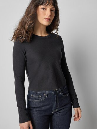 Lilla P Long Sleeve Cropped Tee