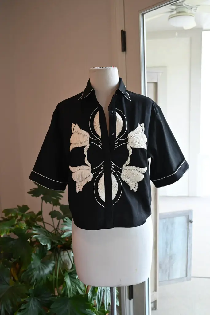 Never A Wallflower Florentine Button Down Top