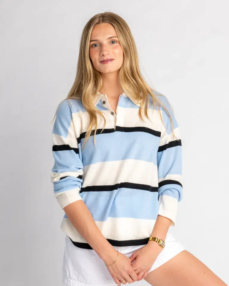Archer Cashmere Ryan Rugby Polo Sweater