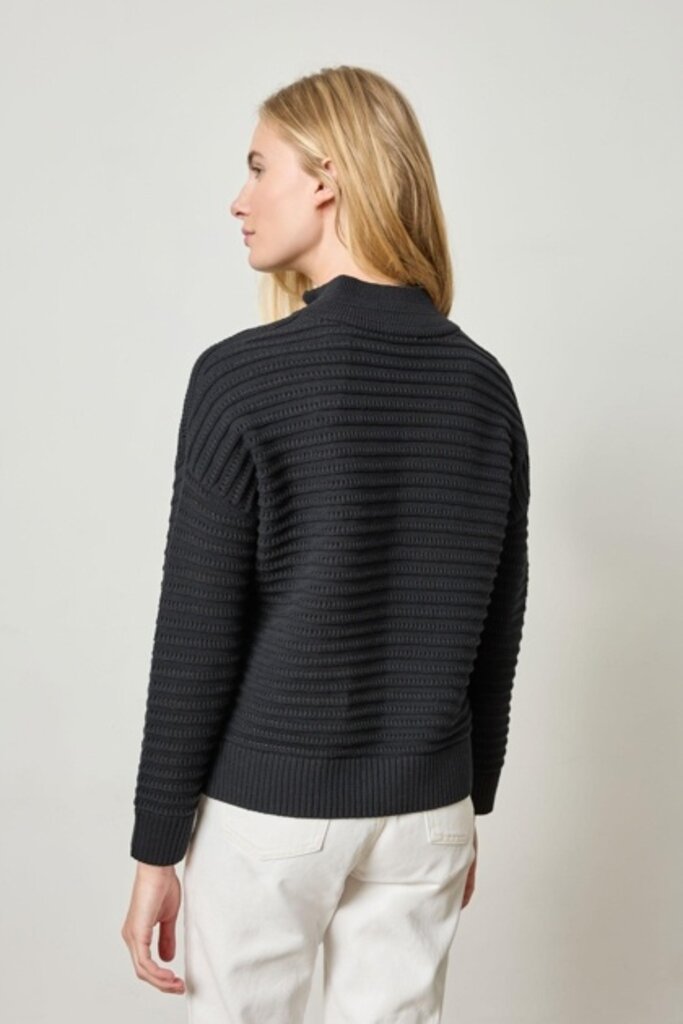 Lilla P Pointelle Half Zip Sweater
