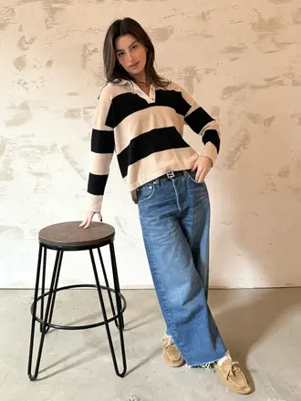 Archer Cashmere Ryan Rugby Polo Sweater