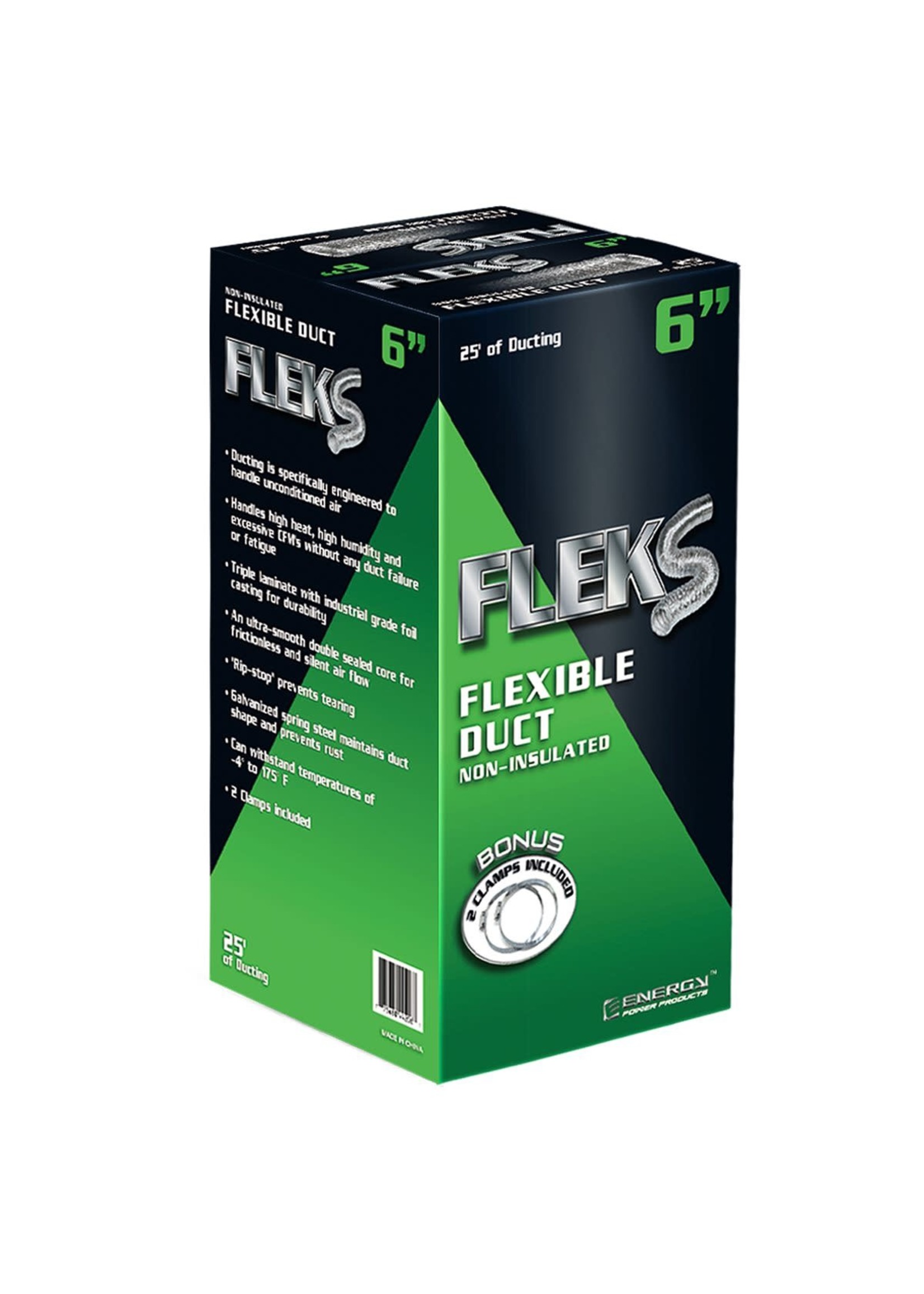 Fleks Fleks Ducting Aluminum 6" W / 2 Clamps