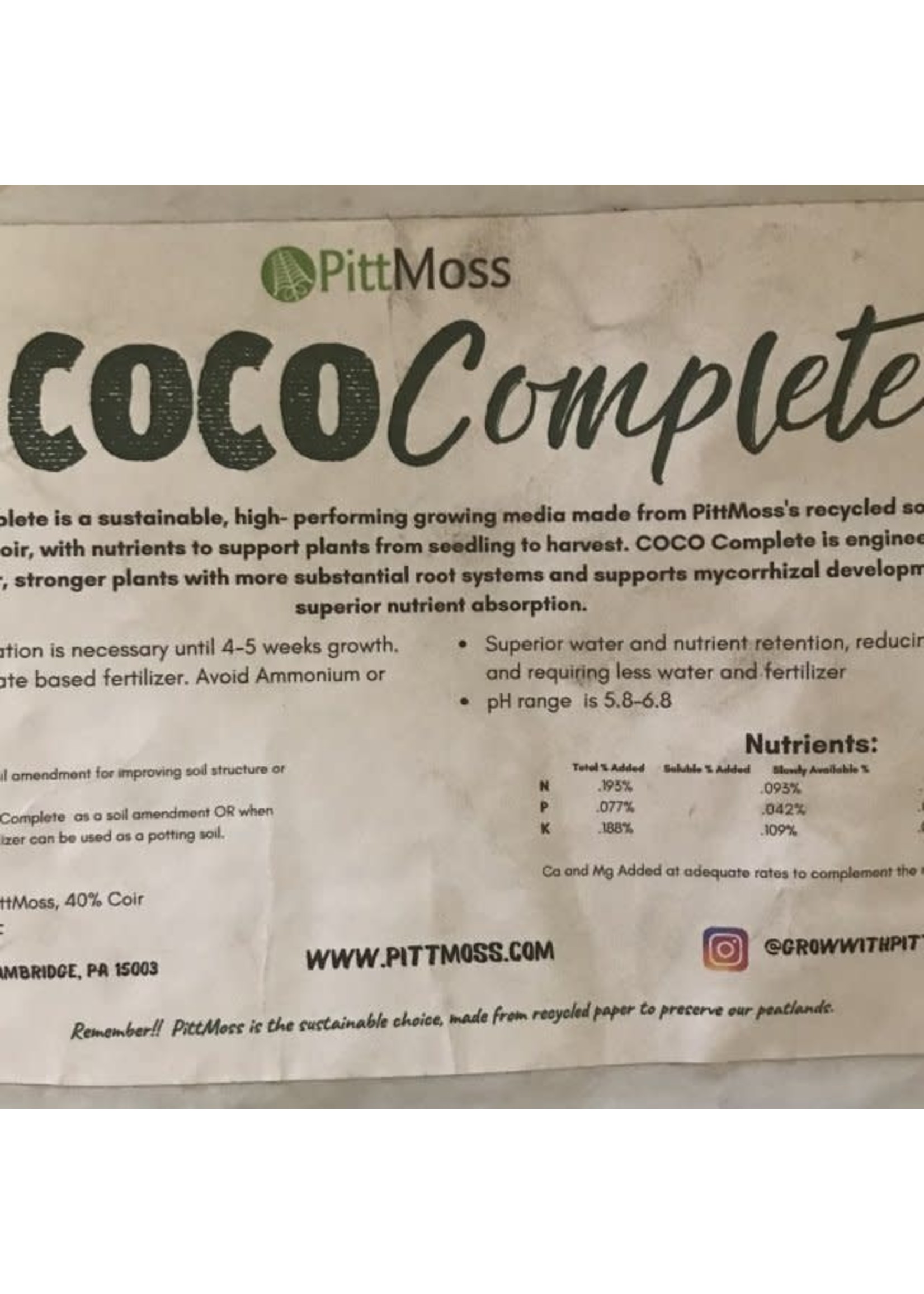 PittMoss PITTMOSS COCO COMPLETE 2 cu ft (Instore Only)