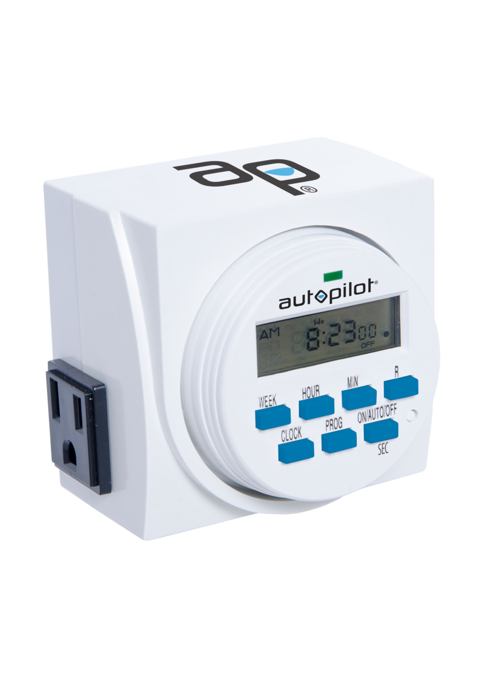 Autopilot Autopilot Dual Outlet 7-Day Grounded Digital Programmable Timer, 1725W, 15A, 1 Second On/Off