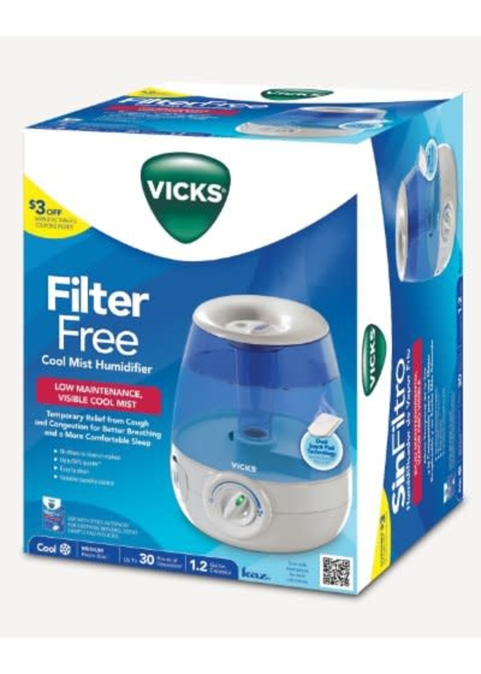Vicks Vicks V4600-CAN Filter-Free Ultrasonic Cool Mist Humidifier