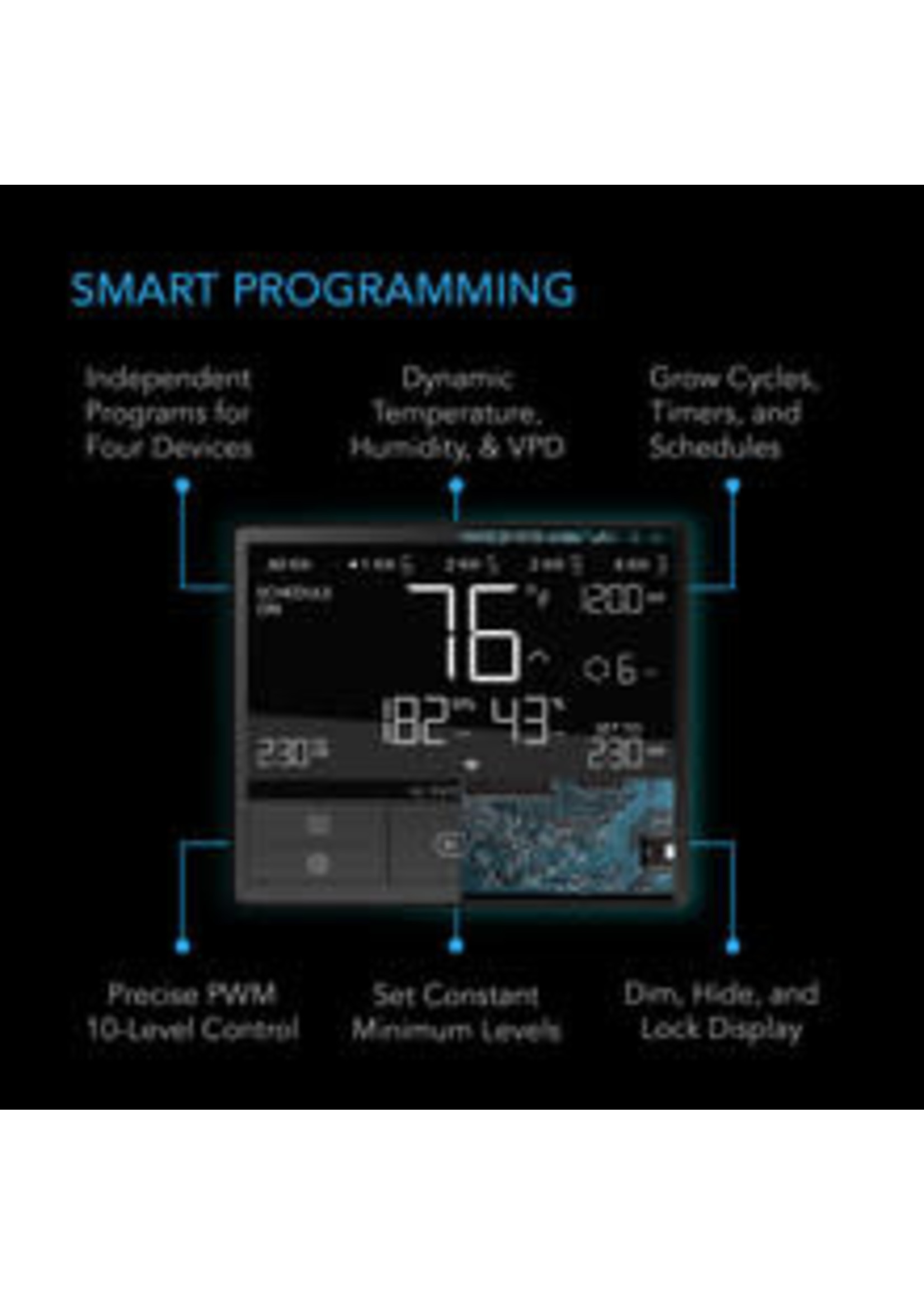 AC Infinity AC Infinity Controller 69 PRO INDEPENDENT PROGRAMS FOR FOUR DEVICES, DYNAMIC VPD, TEMPERATURE, HUMIDITY, SCHEDULING, CYCLES, LEVELS CONTROL, DATA APP, BLUETOOTH + WIFI