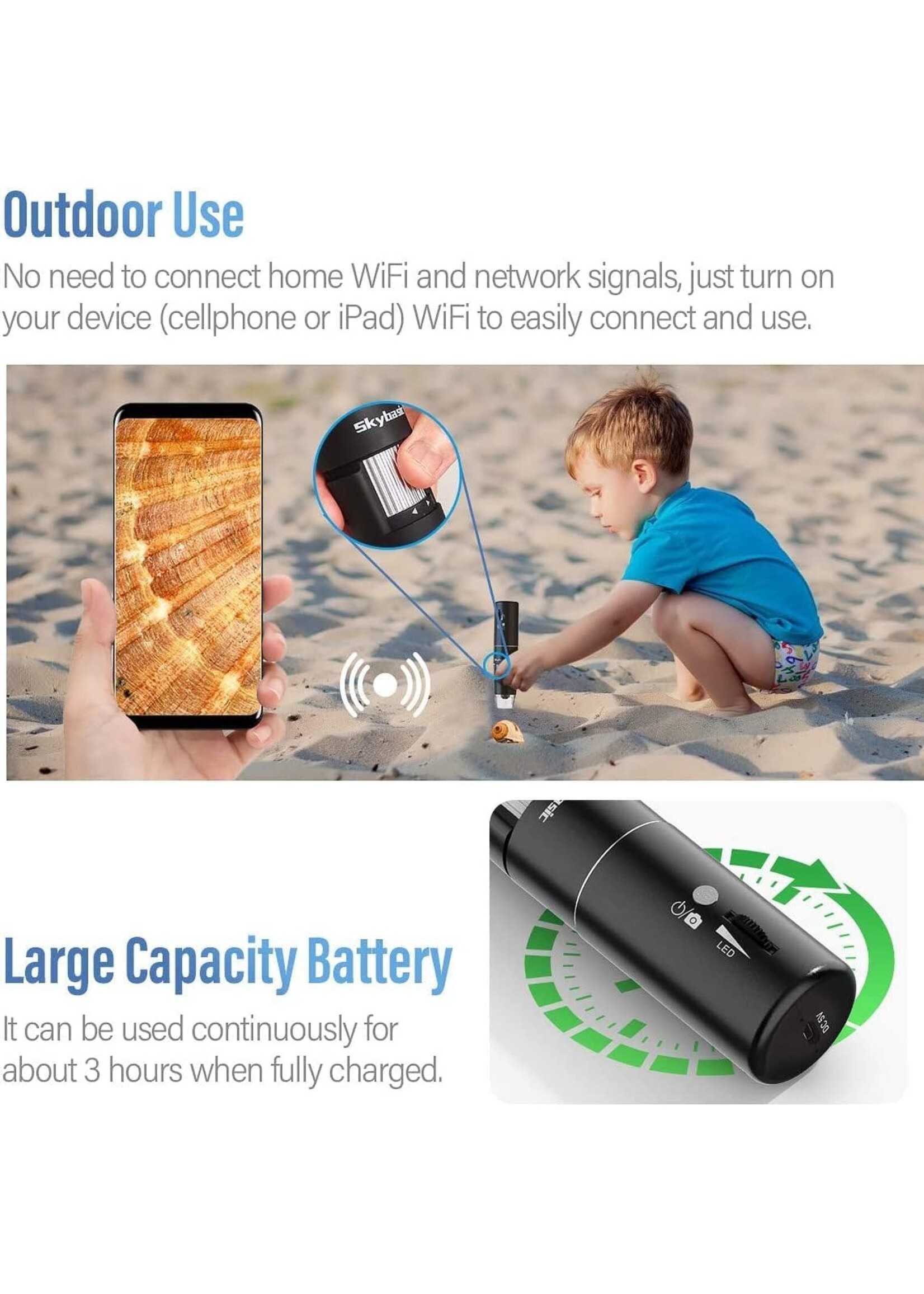 Skybasic Wireless Digital Microscope 50X-1000X