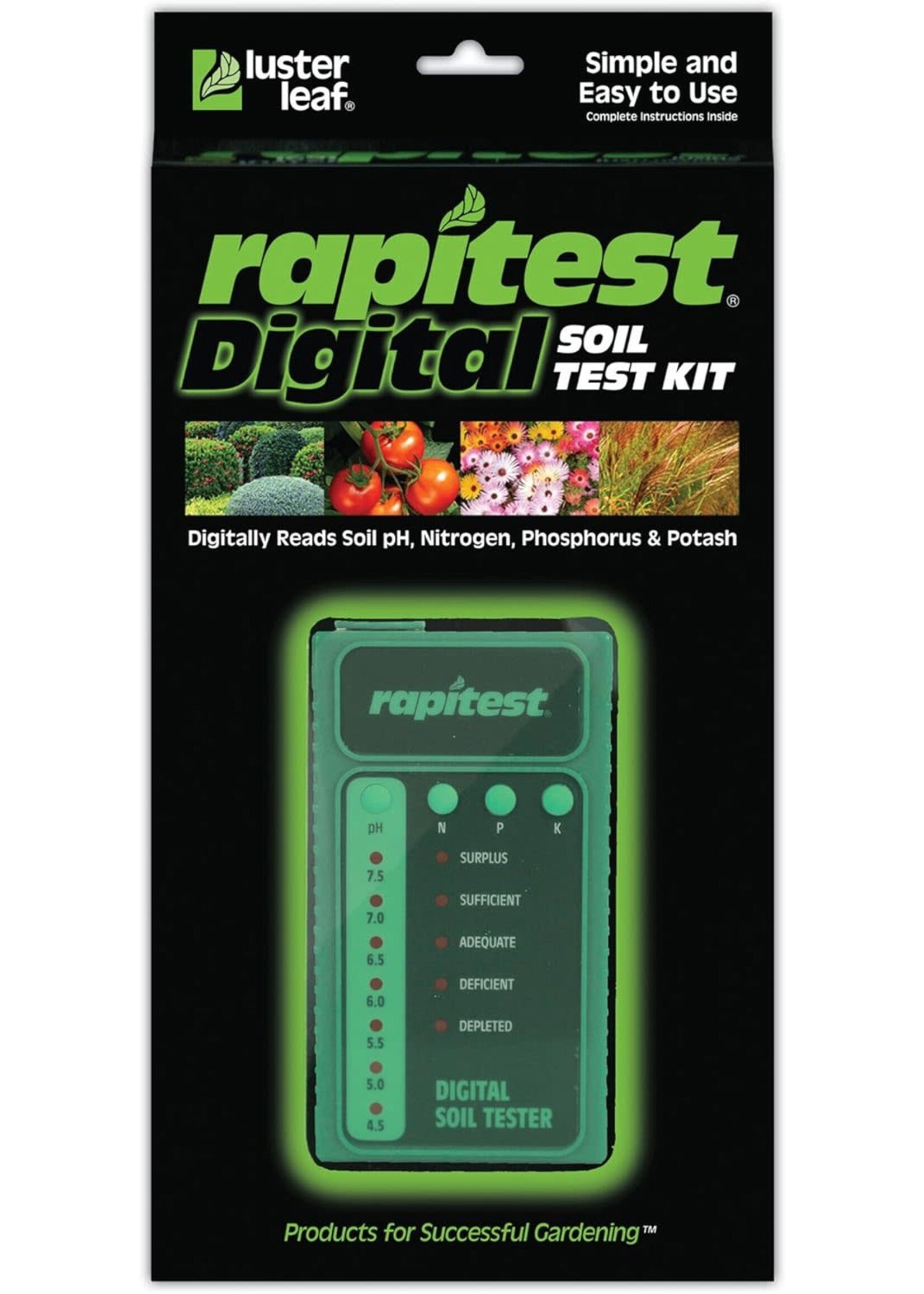 Luster Leaf Rapitest Digital Soil Test Kit, 25 tests
