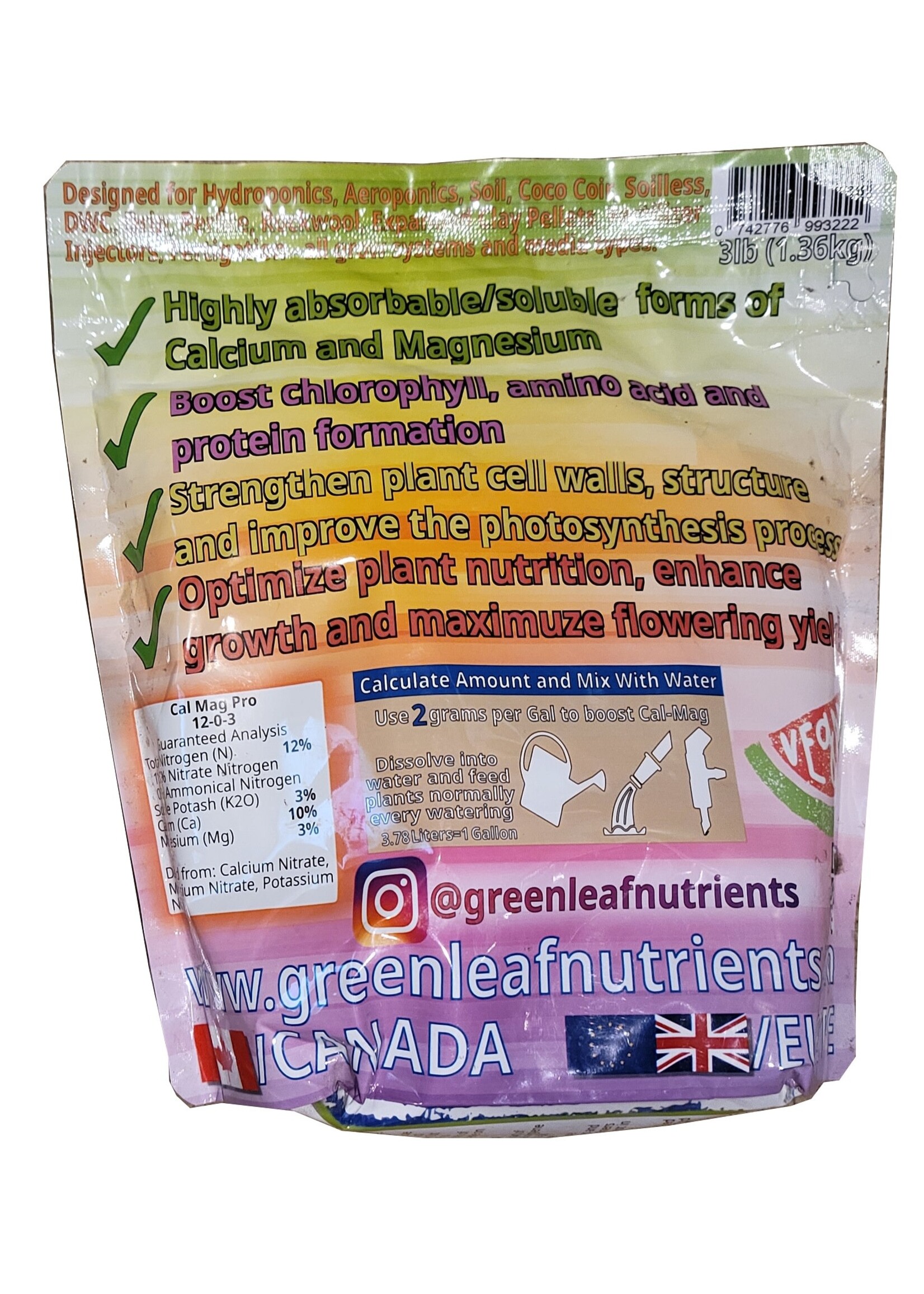 Greenleaf Nutrients Cal+Mag Pro 12-0-3
