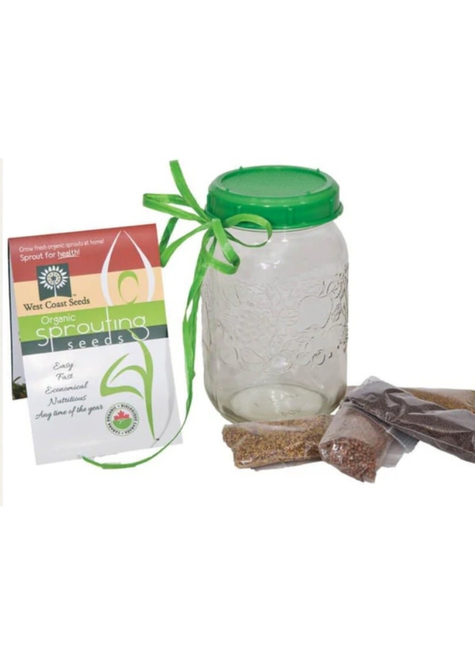 WestCoast Seeds Sprouting Jar with Plastic Lid and Seeds
