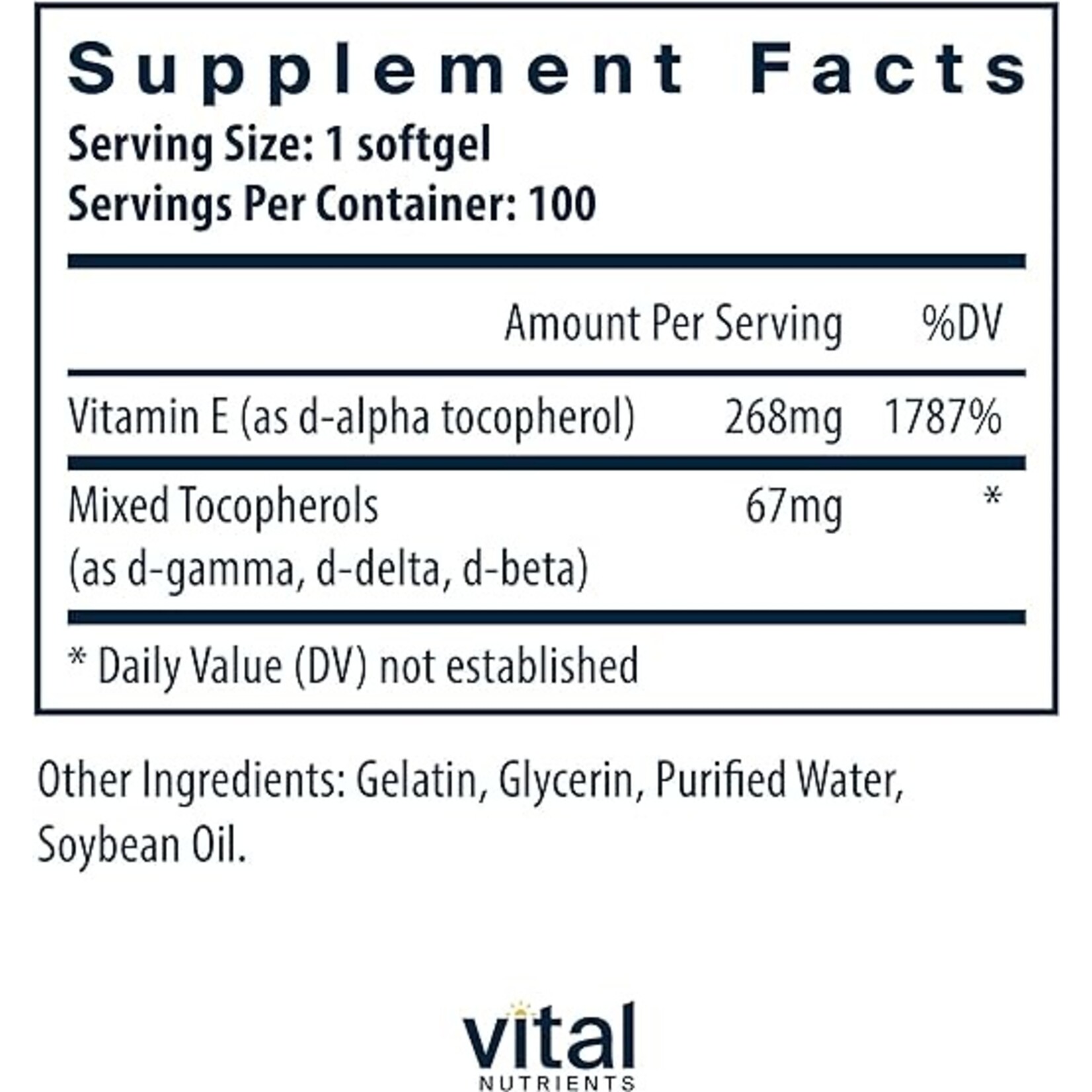 vital nutrients Vitamin E  (Vital Nutrients)