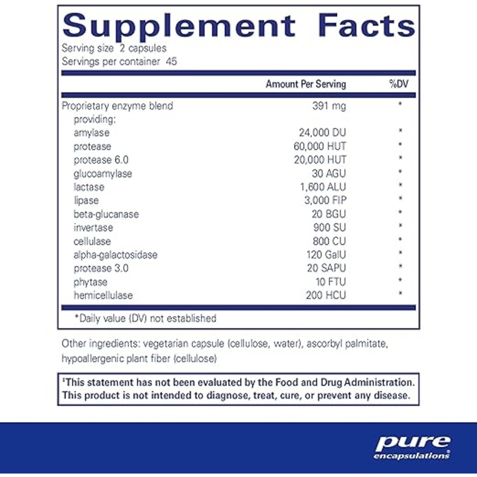 Pure Encapsulations Digestive Enzymes Ultra (Pure)