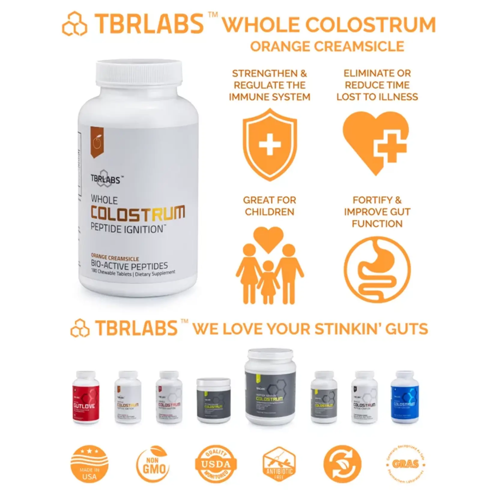 TBR Labs Colostrum, Orange Creamsicle Chews  (TBR Labs)