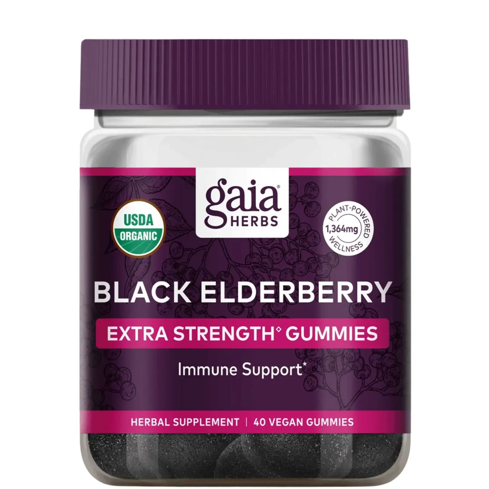 Gaia  Black Elderberry Gummies  (Gaia)