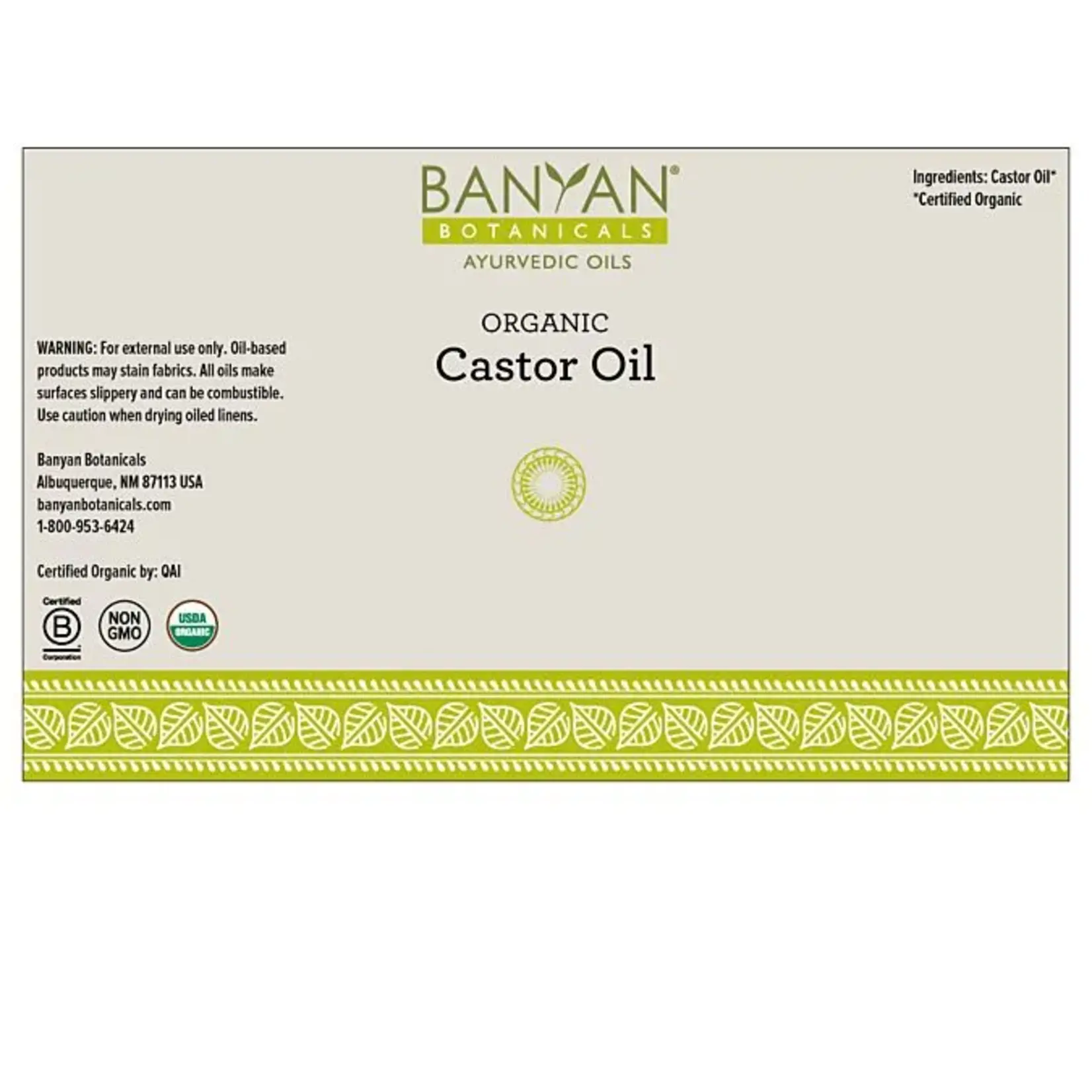 Banyan Botanicals Organic Castor Oil  (Banyan Botanicals)
