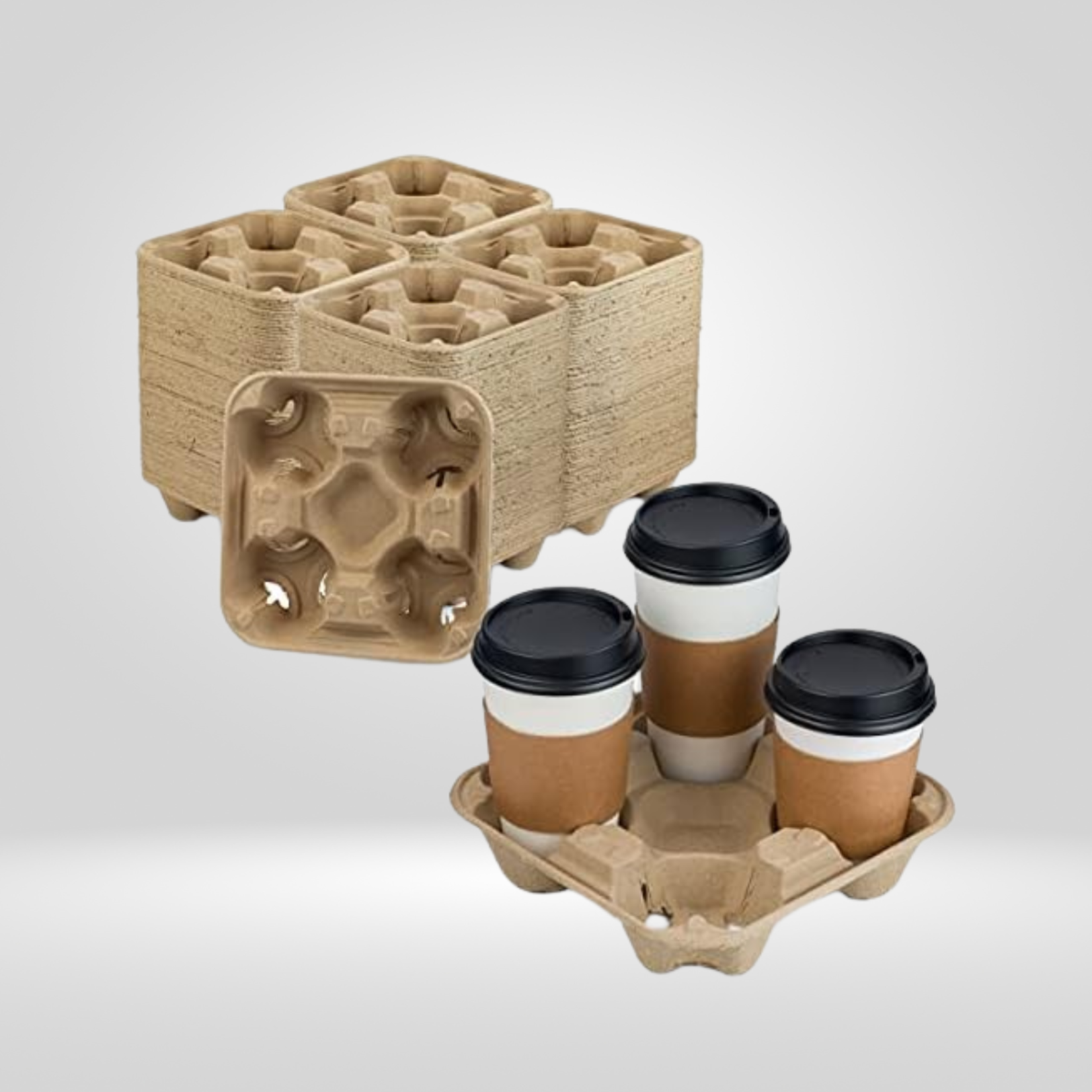 Agio Agio - Eco-Biodegradable 4 Cup Carrier Trays