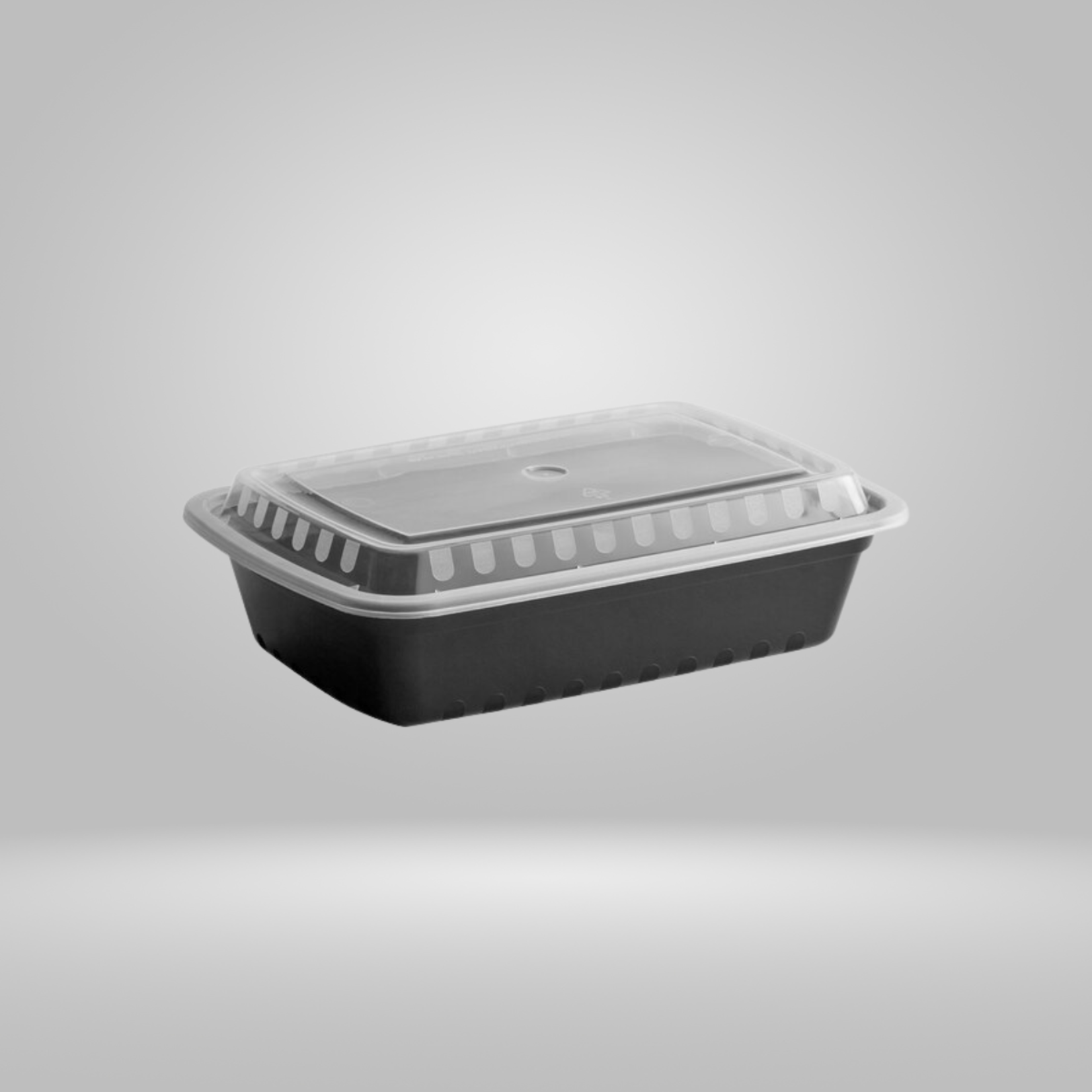 A & J A & J - Single Compartment Black Rectangular Microwavable Containers