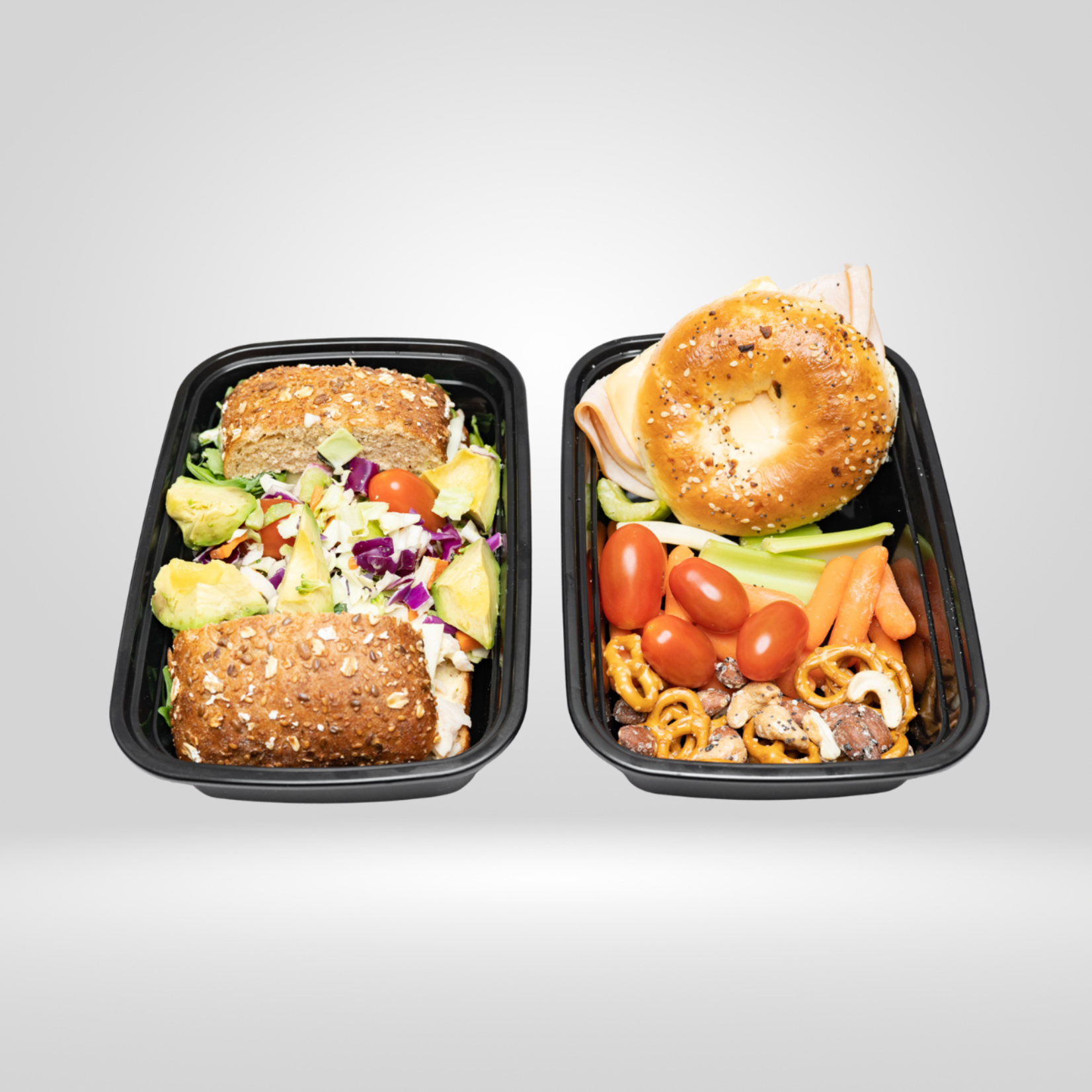 Gladway Gladway - Single Compartment Black Rectangular Microwaveable Containers with Clear Lid