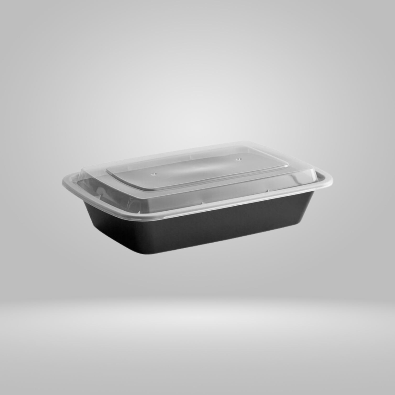 Acko - Food Packer Acko - Black Rectangular PP Food Containers with Clear Lid